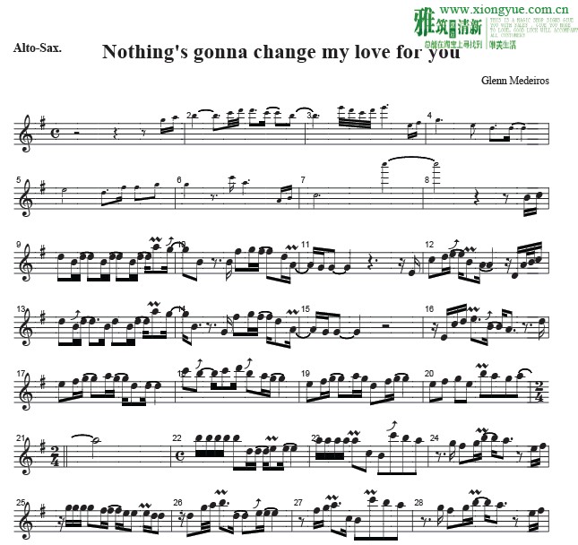 Nothing's gonna change my love for you萨克斯谱