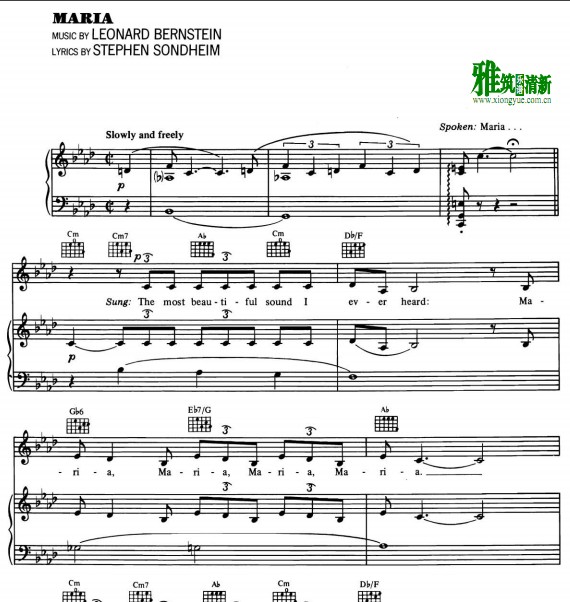 West Side Story - Maria钢琴谱