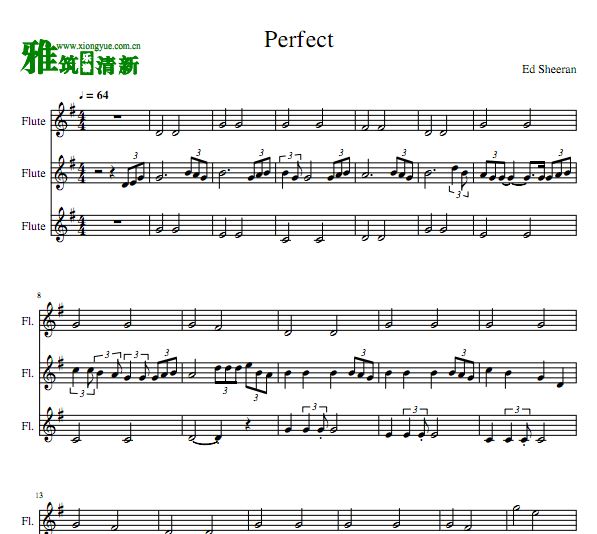 Perfect 长笛三重奏谱