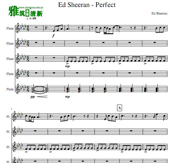 Perfect长笛五重奏总谱+分谱