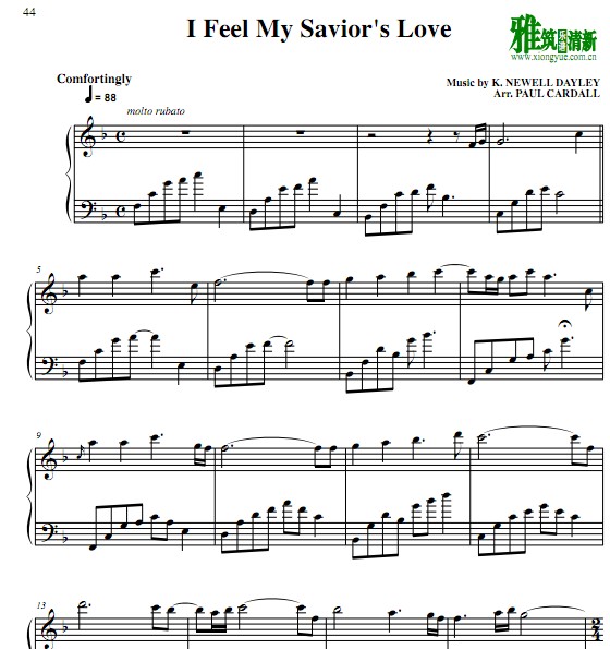 Paul Cardall  - I Feel My Savior's Love钢琴谱