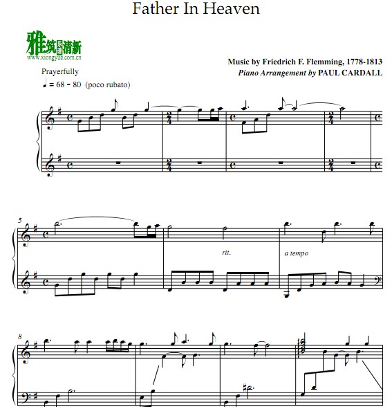 Paul Cardall - Father in Heaven钢琴谱