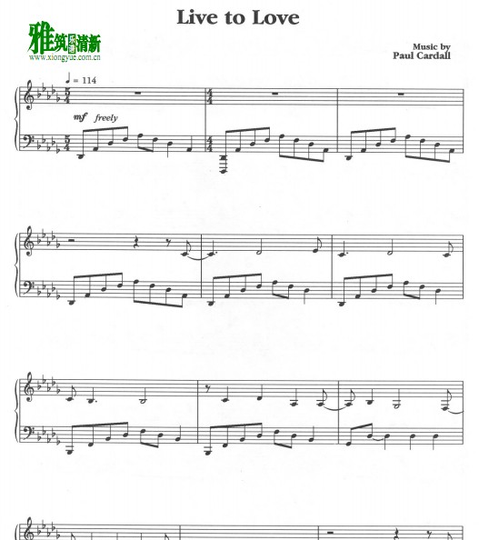 Paul Cardall -  Live to Love钢琴谱