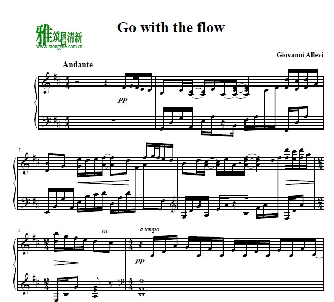 Giovanni Allev  - Go With the Flow钢琴谱