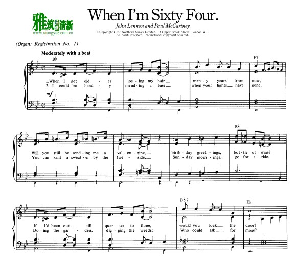 The Beatles - When I'm 64钢琴谱