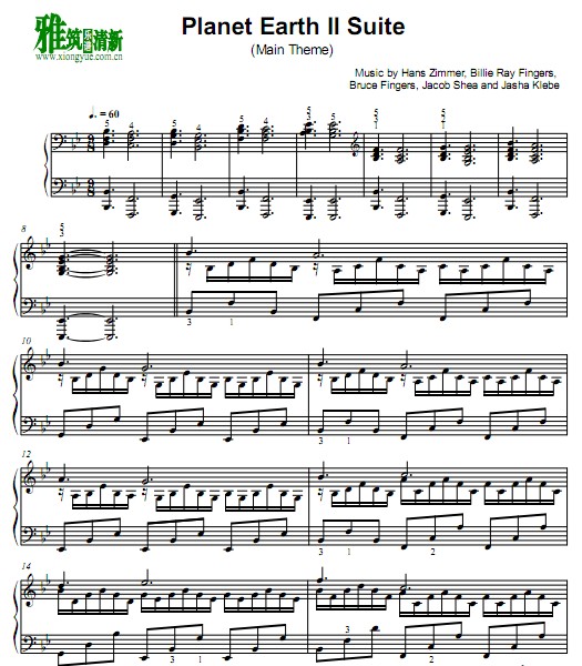PATRIK PIETSCHMANN版 Planet Earth II Suite 钢琴谱