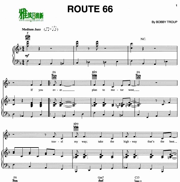 Route 66钢琴谱