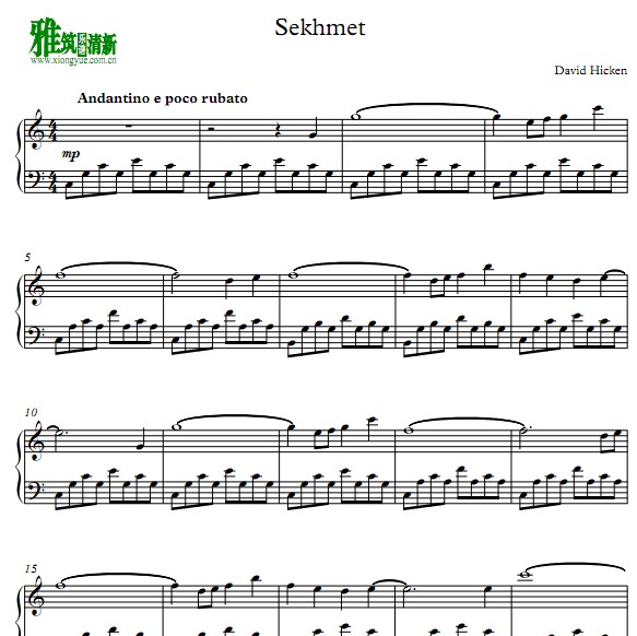 David Hicken - Sekhmet钢琴谱