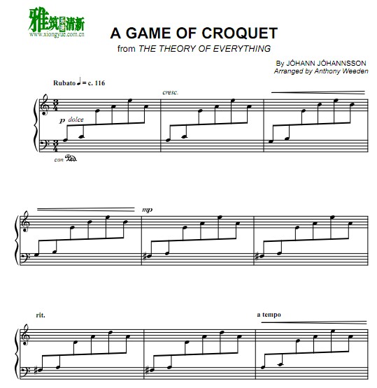 A Game Of Croquet钢琴谱