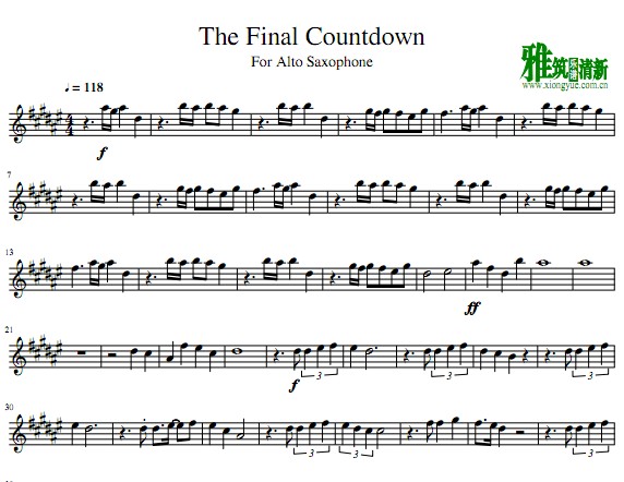 赌神The Final Countdown萨克斯