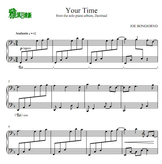 Joe Bongiorno - YourTime钢琴谱