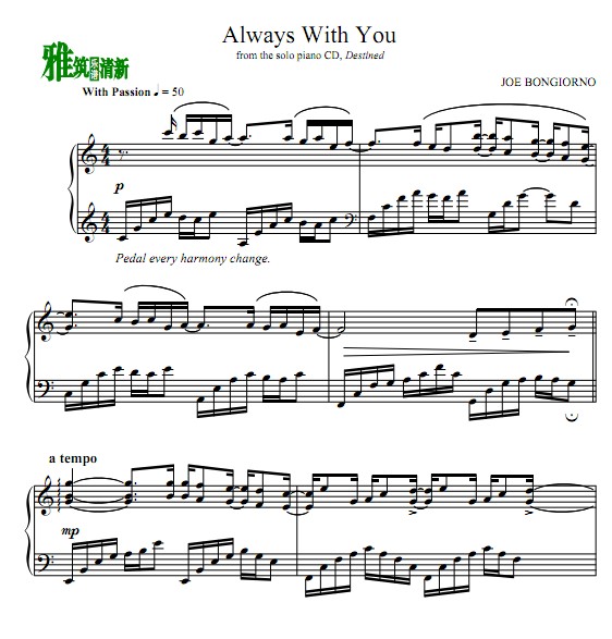 Joe Bongiorno - Always With You钢琴谱