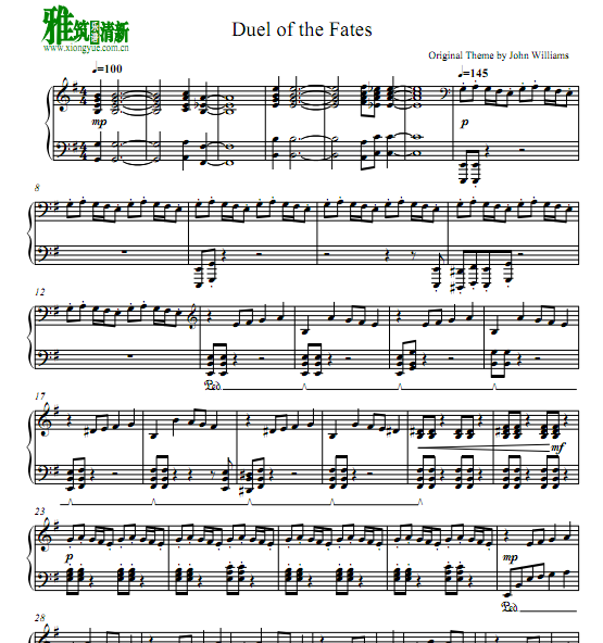 星球大战Duel of the Fates钢琴谱