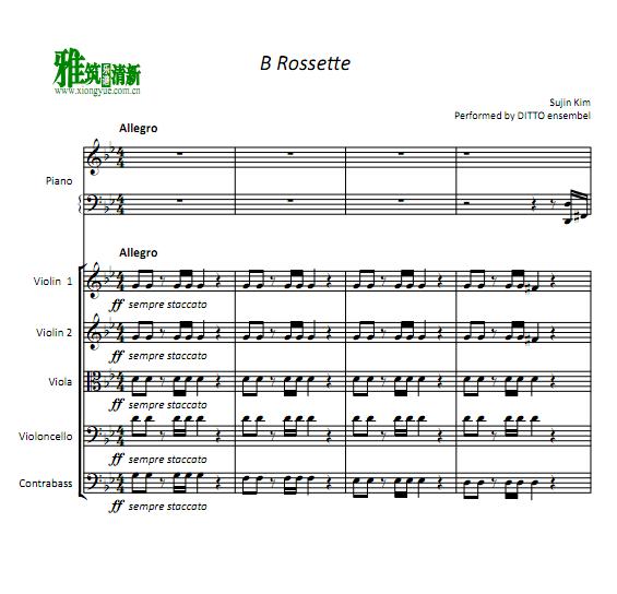 DITTO版 B Rossette钢琴弦乐六重奏谱