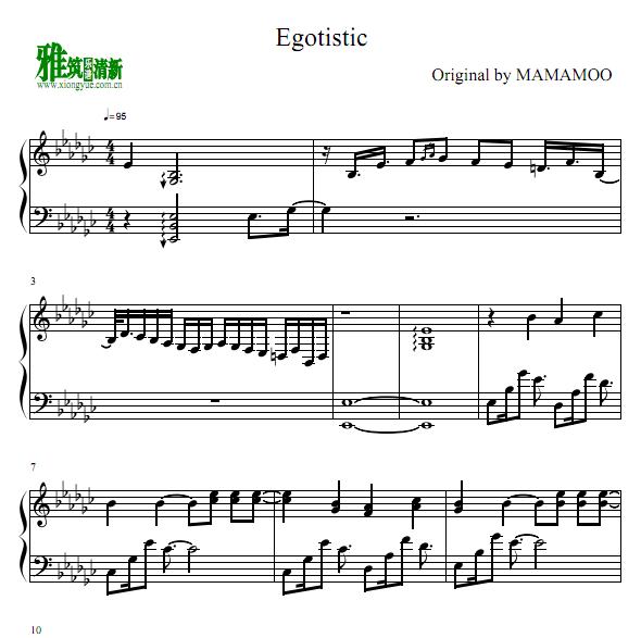 MAMAMOO - Egotistic钢琴谱