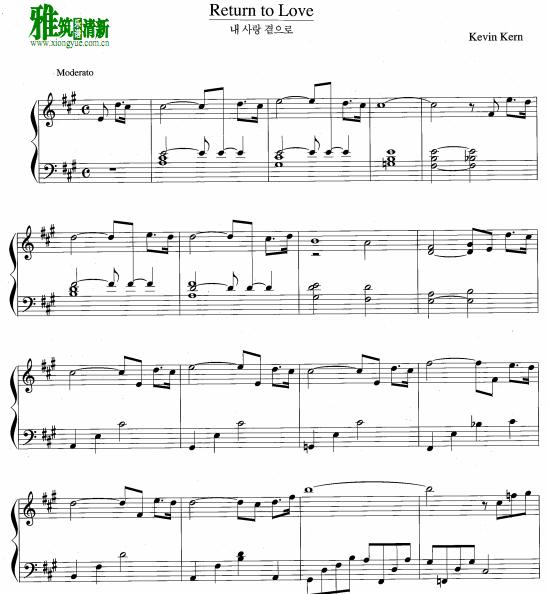 Kevin Kern - Return to Love钢琴谱