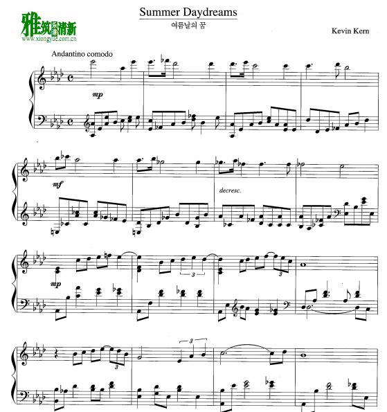 Kevin Kern - Summer Daydreams钢琴谱