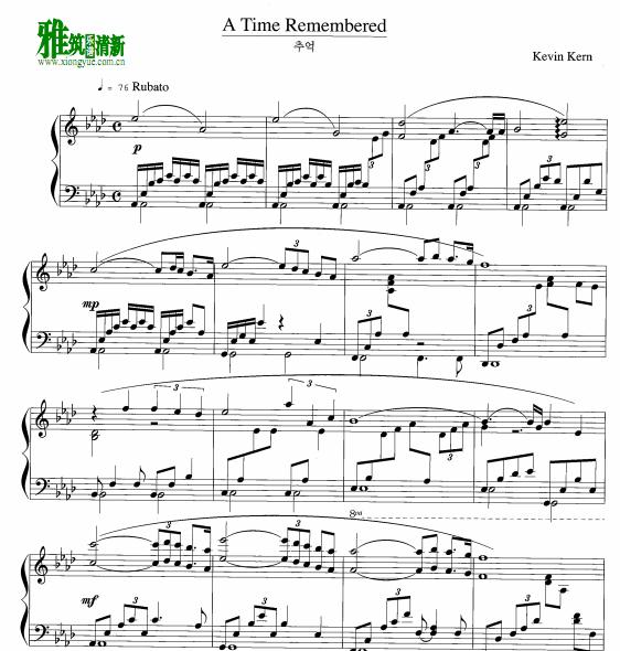 Kevin Kern - A Time Remembered钢琴谱