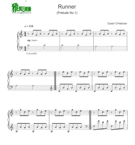 Dustin O’Halloran - Runner (Prelude No.1) 钢琴谱
