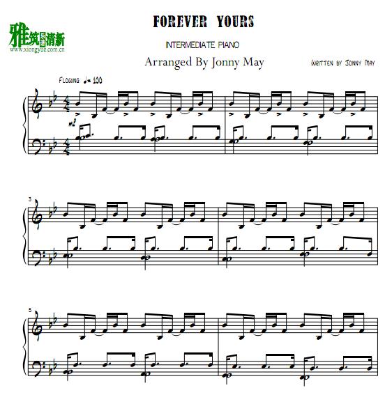 jonny may - Forever Yours钢琴谱