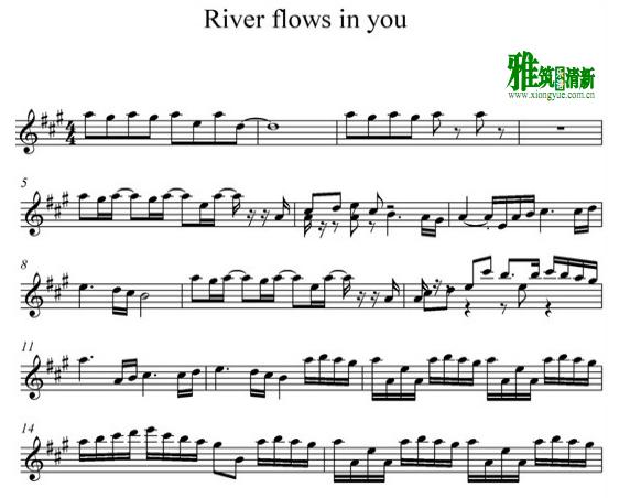 river flows in you 中音萨克斯谱