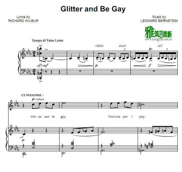candide 纸醉金迷 Glitter and be Gay歌谱 正谱