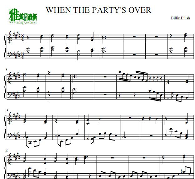 When The Party's Over钢琴谱
