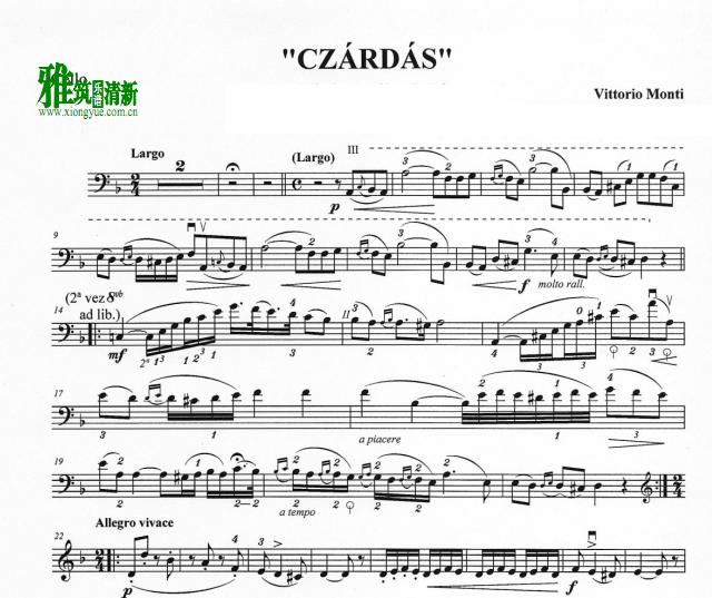 查尔达什 Czardas 大提琴谱