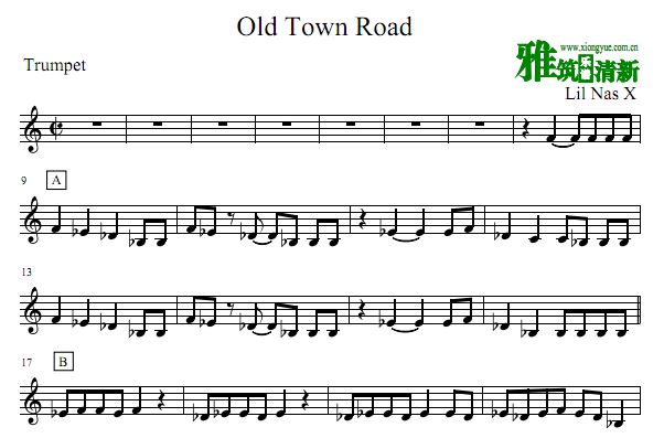 Old Town Road小号独奏谱