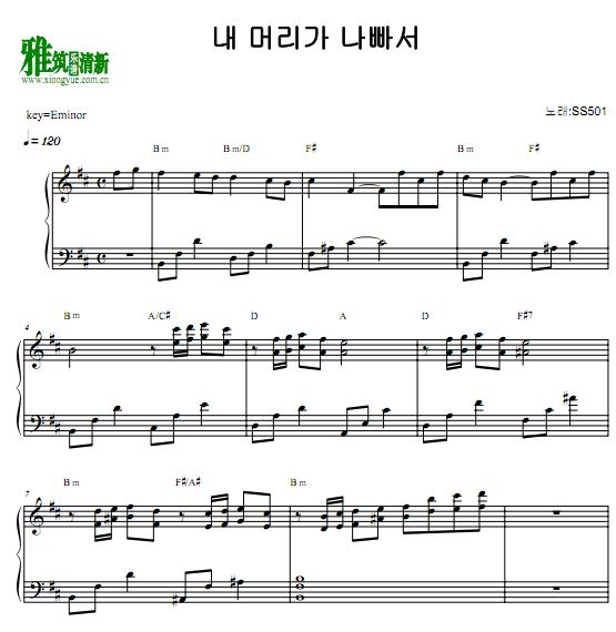 SS501 - Because I'm Stupid钢琴谱