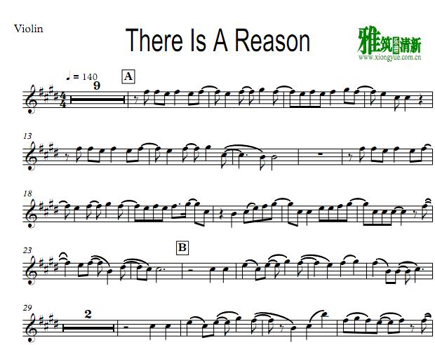 There Is A Reason 小提琴谱