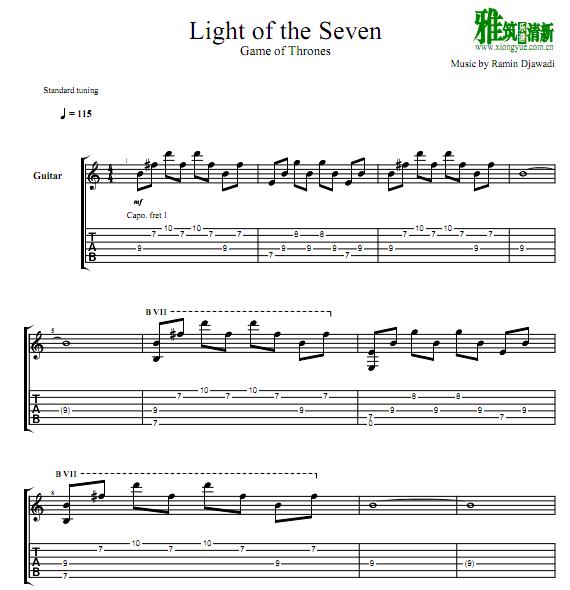 Lukasz Kapuscinski - Light of the Seven吉他谱