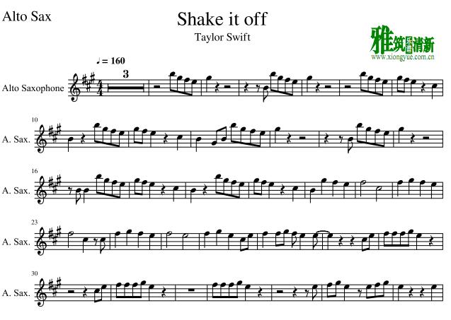 Shake it off萨克斯谱