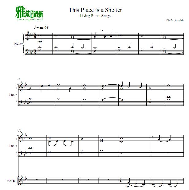 Olafur Arnalds - This Place is a Shelter四重奏谱