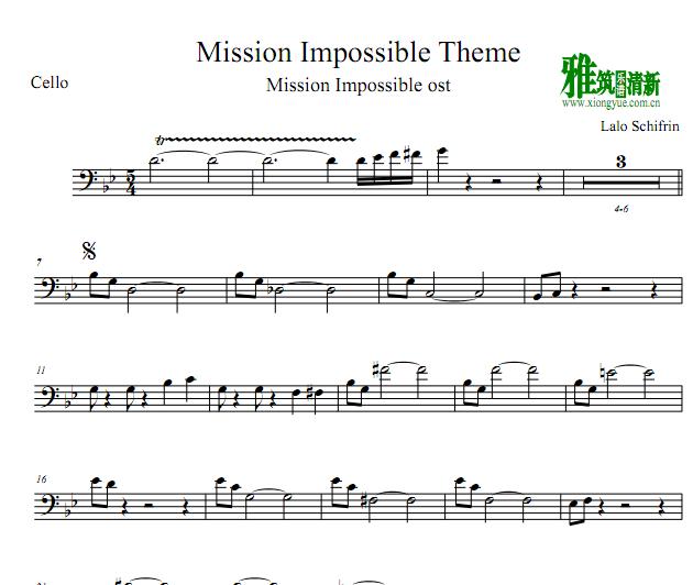 碟中谍Mission Impossible大提琴谱