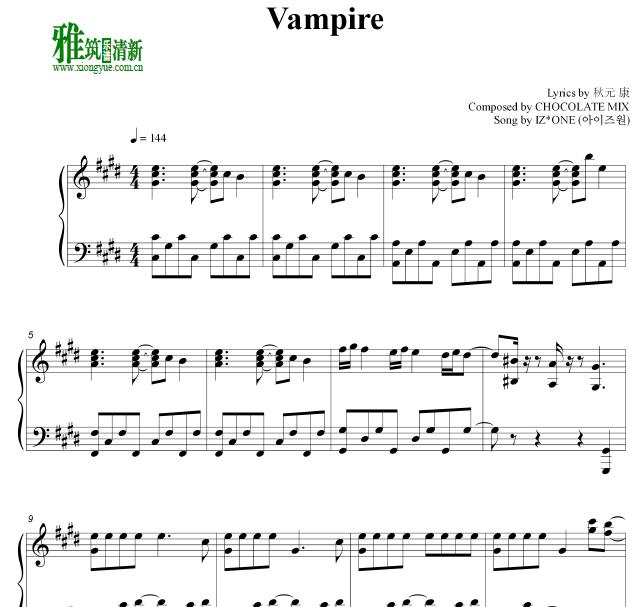 IZONE  - Vampire钢琴谱
