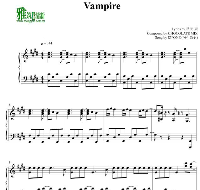 izone - vampire钢琴谱