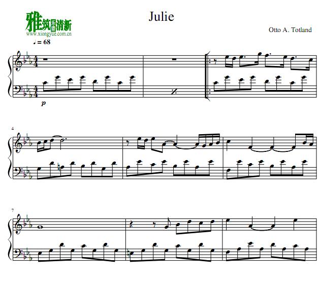 Otto a Totland - Julie钢琴谱