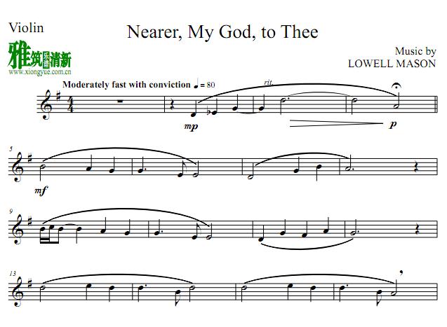 更近我主Nearer My God To Thee小提琴谱