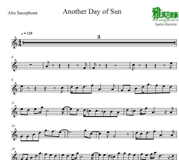 Another Day of Sun萨克斯
