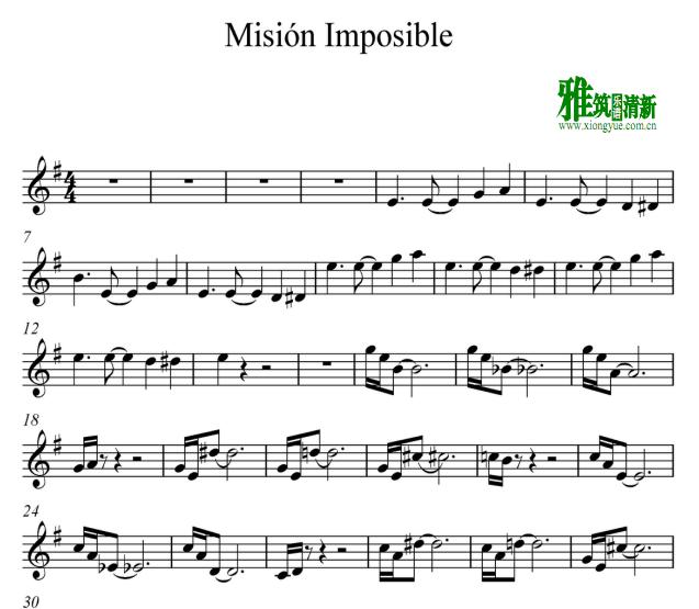 碟中谍Mission Impossible Theme单簧谱