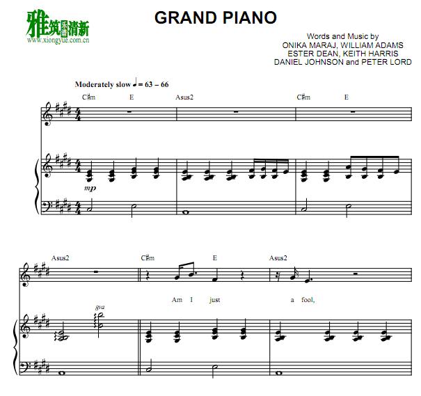 Nicki Minaj - Grand Piano钢琴伴奏谱