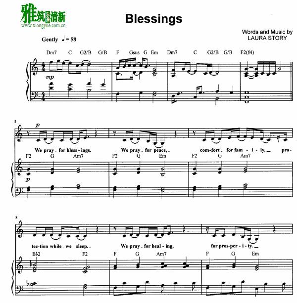 Laura Story - Blessings钢琴弹唱谱