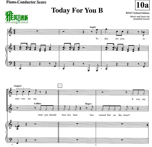 吉屋出租 today for you b声乐谱 正谱