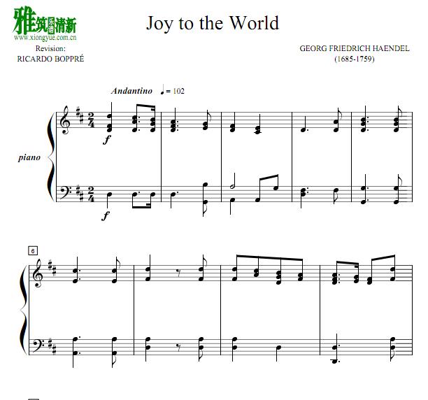 Haendel - Joy to the World钢琴谱