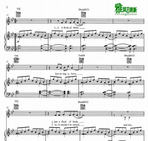 Coldplay - O 钢琴伴奏谱2