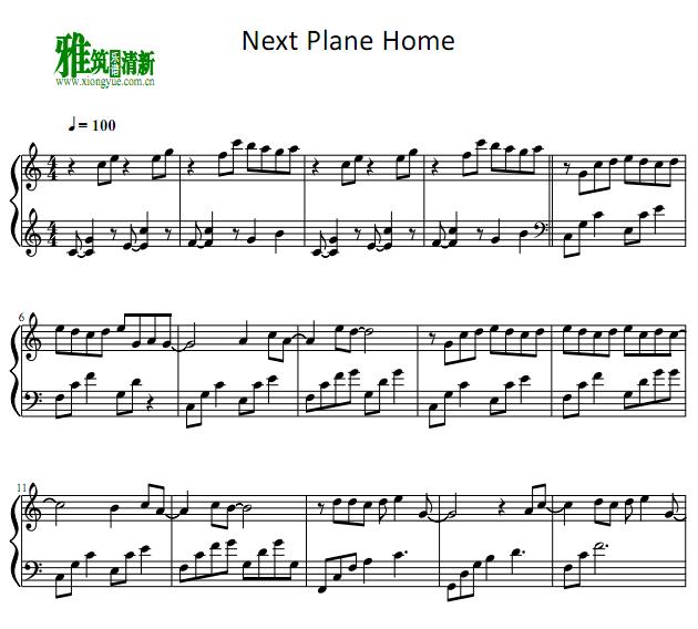 Daniel Powter丹尼尔 波特 Next Plane Home钢琴谱