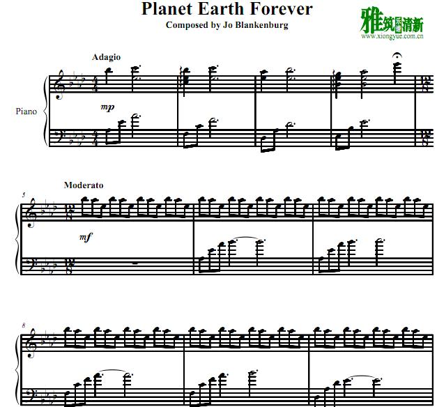 Jo Blankenburg - Planet Earth Forever钢琴谱