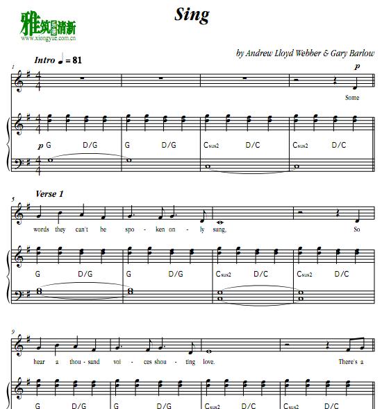 Gary Barlow - sing合唱谱