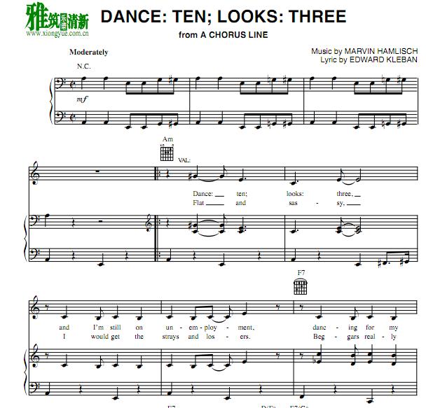 Dance Ten  Looks Three钢琴谱 有歌词